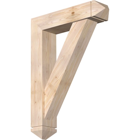 Traditional Arts And Crafts Smooth Bracket W/ Offset Brace, Douglas Fir, 7 1/2W X 32D X 44H